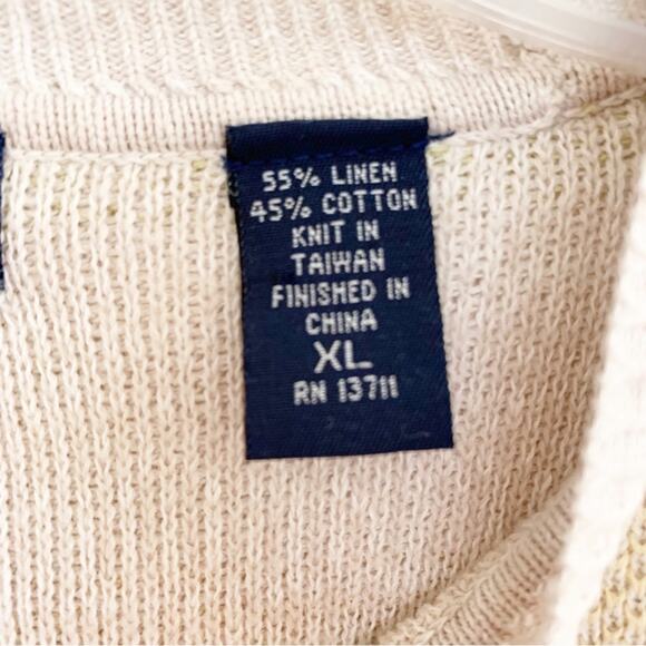 Grant Thomas Linen Blend Pastel Stripe Sweater Eclectic Grandpa XL - Picture 5 of 5